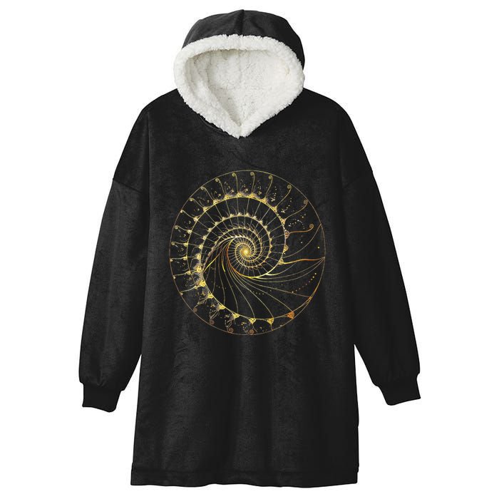 Fibonacci Spiral Ratio Mathematicians Sacred Geometry Hooded Wearable Blanket