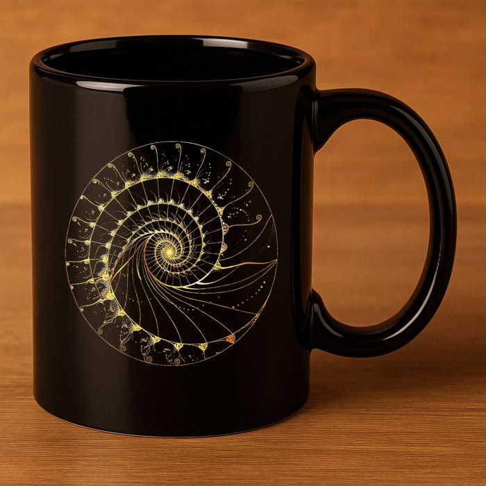Fibonacci Spiral Ratio Mathematicians Sacred Geometry 11oz C Handle Ceramic Mug