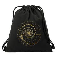 Fibonacci Spiral Ratio Mathematicians Sacred Geometry Drawstring Bag