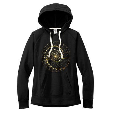 Fibonacci Spiral Ratio Mathematicians Sacred Geometry Women's Fleece Hoodie