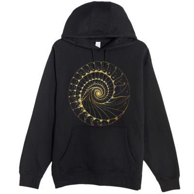 Fibonacci Spiral Ratio Mathematicians Sacred Geometry Premium Pullover Hoodie