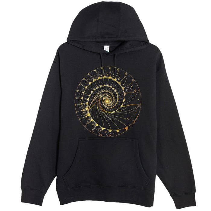 Fibonacci Spiral Ratio Mathematicians Sacred Geometry Premium Pullover Hoodie