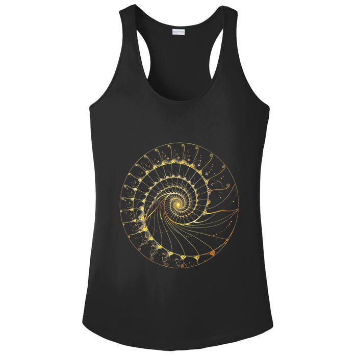 Fibonacci Spiral Ratio Mathematicians Sacred Geometry Ladies PosiCharge Competitor Racerback Tank
