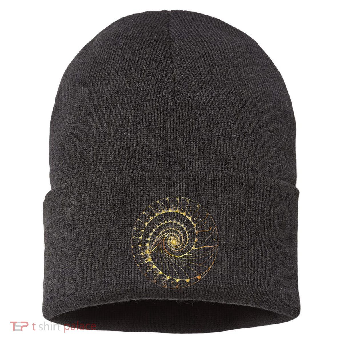 Fibonacci Spiral Ratio Mathematicians Sacred Geometry Sustainable Knit Beanie