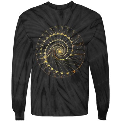 Fibonacci Spiral Ratio Mathematicians Sacred Geometry Tie-Dye Long Sleeve Shirt