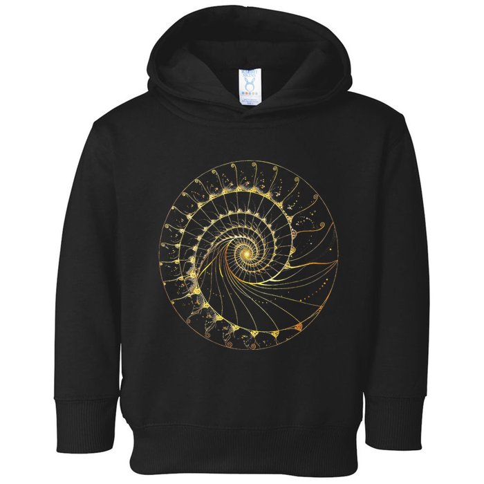 Fibonacci Spiral Ratio Mathematicians Sacred Geometry Toddler Hoodie