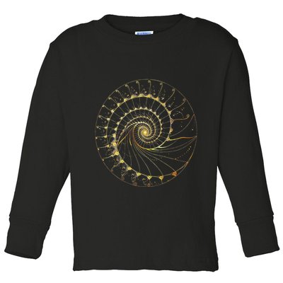 Fibonacci Spiral Ratio Mathematicians Sacred Geometry Toddler Long Sleeve Shirt