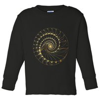 Fibonacci Spiral Ratio Mathematicians Sacred Geometry Toddler Long Sleeve Shirt