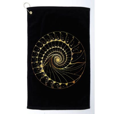 Fibonacci Spiral Ratio Mathematicians Sacred Geometry Golf Towel