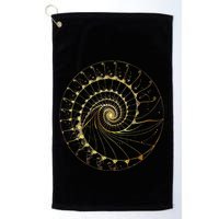 Fibonacci Spiral Ratio Mathematicians Sacred Geometry Golf Towel