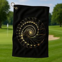 Fibonacci Spiral Ratio Mathematicians Sacred Geometry Golf Towel