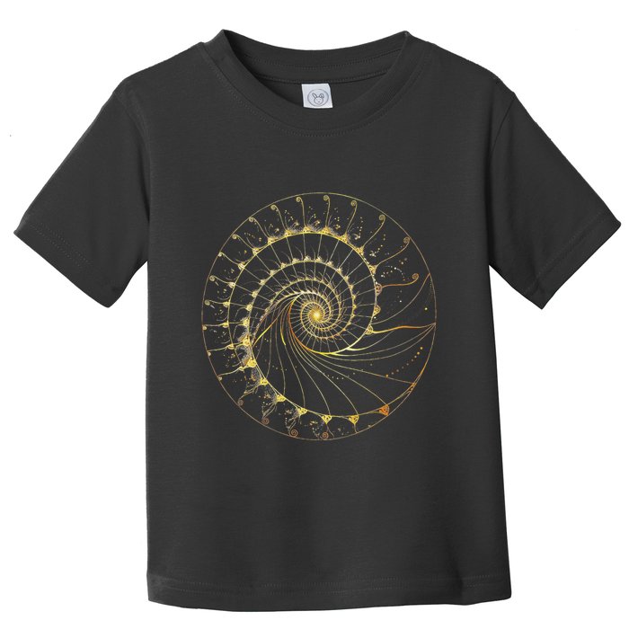 Fibonacci Spiral Ratio Mathematicians Sacred Geometry Toddler T-Shirt