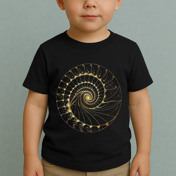 Fibonacci Spiral Ratio Mathematicians Sacred Geometry Toddler T-Shirt