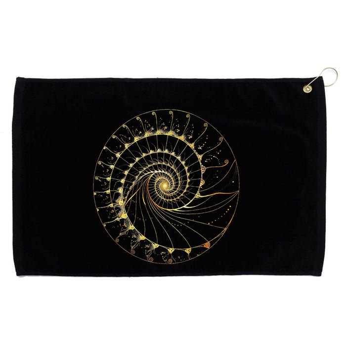 Fibonacci Spiral Ratio Mathematicians Sacred Geometry Grommeted Golf Towel