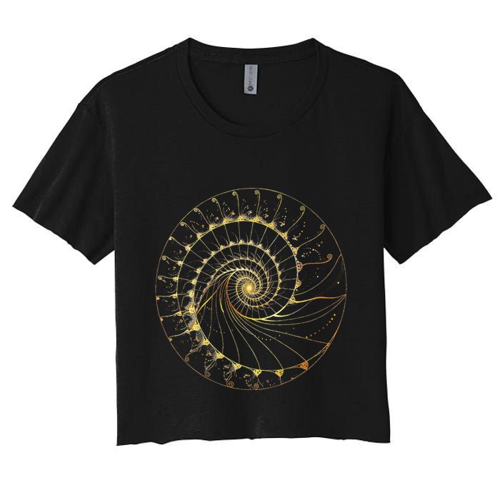 Fibonacci Spiral Ratio Mathematicians Sacred Geometry Crop Top