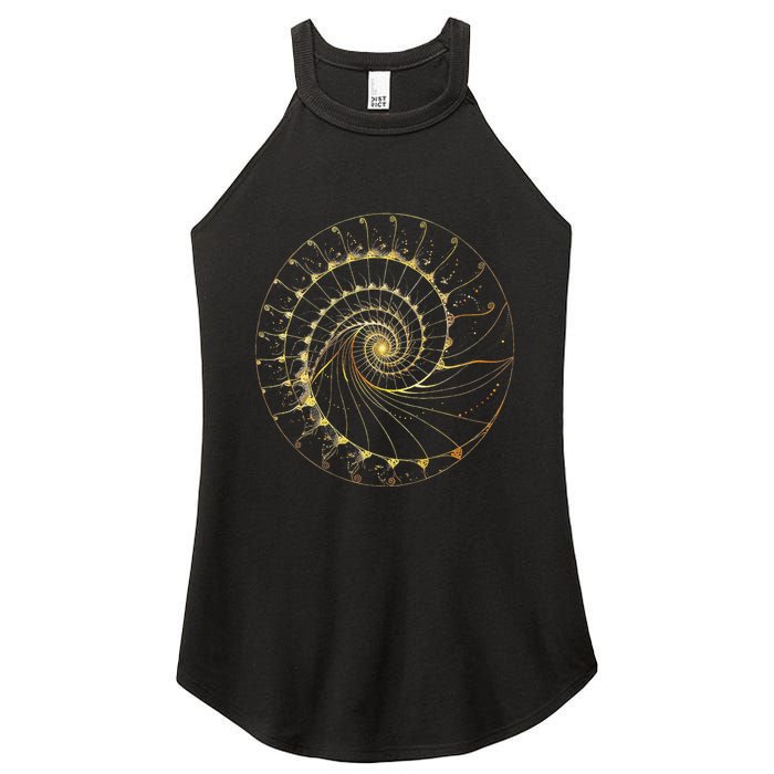 Fibonacci Spiral Ratio Mathematicians Sacred Geometry Women's Perfect Tri Rocker Tank