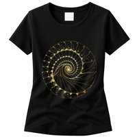 Fibonacci Spiral Ratio Mathematicians Sacred Geometry Womens T-Shirt