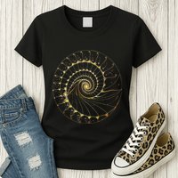 Fibonacci Spiral Ratio Mathematicians Sacred Geometry Womens T-Shirt