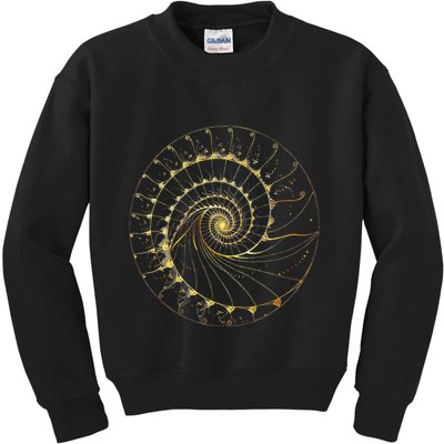 Fibonacci Spiral Ratio Mathematicians Sacred Geometry Kids Sweatshirt