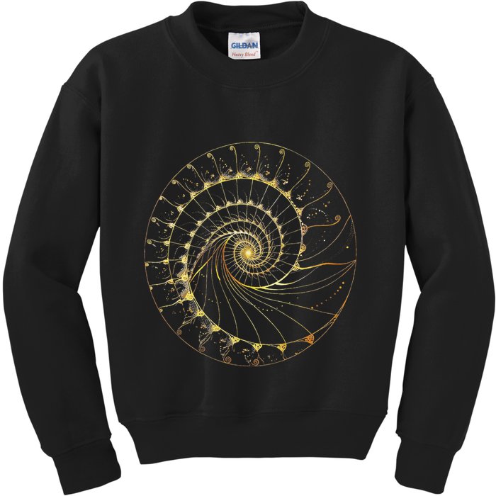 Fibonacci Spiral Ratio Mathematicians Sacred Geometry Kids Sweatshirt