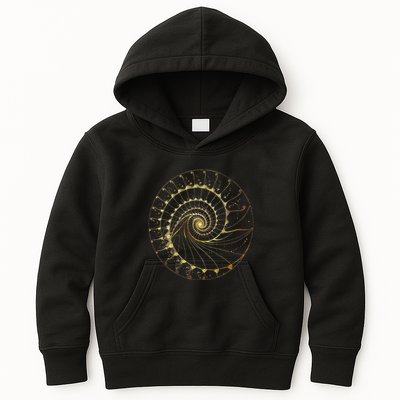 Fibonacci Spiral Ratio Mathematicians Sacred Geometry Kids Hoodie