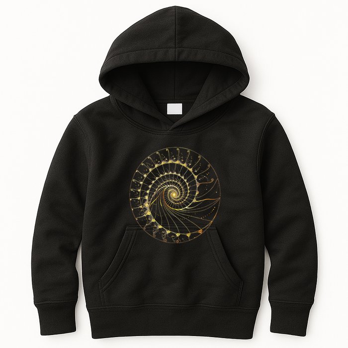 Fibonacci Spiral Ratio Mathematicians Sacred Geometry Kids Hoodie