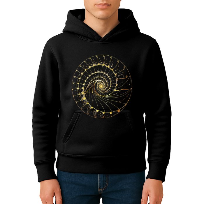 Fibonacci Spiral Ratio Mathematicians Sacred Geometry Kids Hoodie