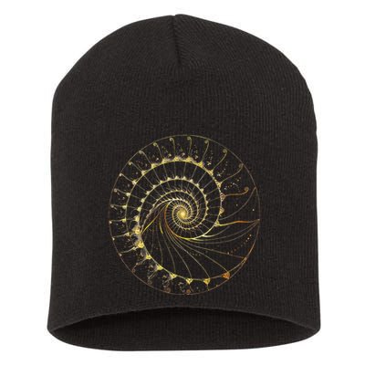 Fibonacci Spiral Ratio Mathematicians Sacred Geometry Short Acrylic Beanie