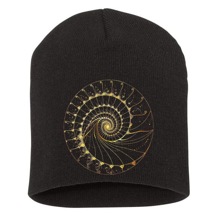 Fibonacci Spiral Ratio Mathematicians Sacred Geometry Short Acrylic Beanie
