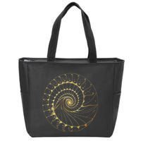 Fibonacci Spiral Ratio Mathematicians Sacred Geometry Zip Tote Bag