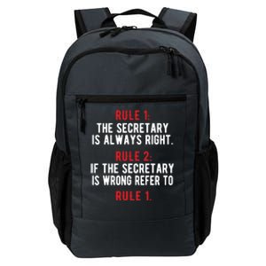 Funny Secretary Rules Secretary Day Cool Gift Daily Commute Backpack