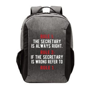 Funny Secretary Rules Secretary Day Cool Gift Vector Backpack