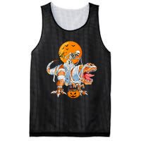 Funny Skeleton Riding Dinosaur Party T Rex Halloween Pumpkin Mesh Reversible Basketball Jersey Tank