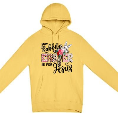 Funny Silly Rabbit Is For Jesus Easter Day Leopard Cross Cute Gift Premium Pullover Hoodie