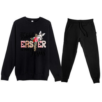 Funny Silly Rabbit Is For Jesus Easter Day Leopard Cross Cute Gift Premium Crewneck Sweatsuit Set