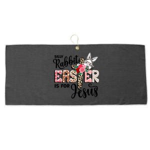 Funny Silly Rabbit Is For Jesus Easter Day Leopard Cross Cute Gift Large Microfiber Waffle Golf Towel