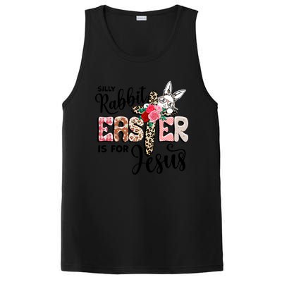 Funny Silly Rabbit Is For Jesus Easter Day Leopard Cross Cute Gift PosiCharge Competitor Tank