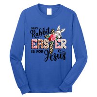 Funny Silly Rabbit Is For Jesus Easter Day Leopard Cross Cute Gift Long Sleeve Shirt