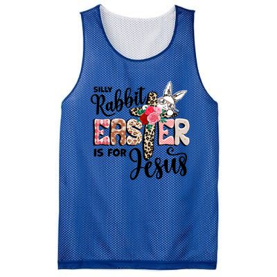 Funny Silly Rabbit Is For Jesus Easter Day Leopard Cross Cute Gift Mesh Reversible Basketball Jersey Tank