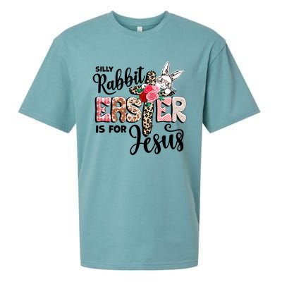 Funny Silly Rabbit Is For Jesus Easter Day Leopard Cross Cute Gift Sueded Cloud Jersey T-Shirt