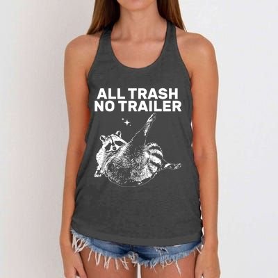 Funny Sarcastic Raccoon All Trash No Trailer Women's Knotted Racerback Tank