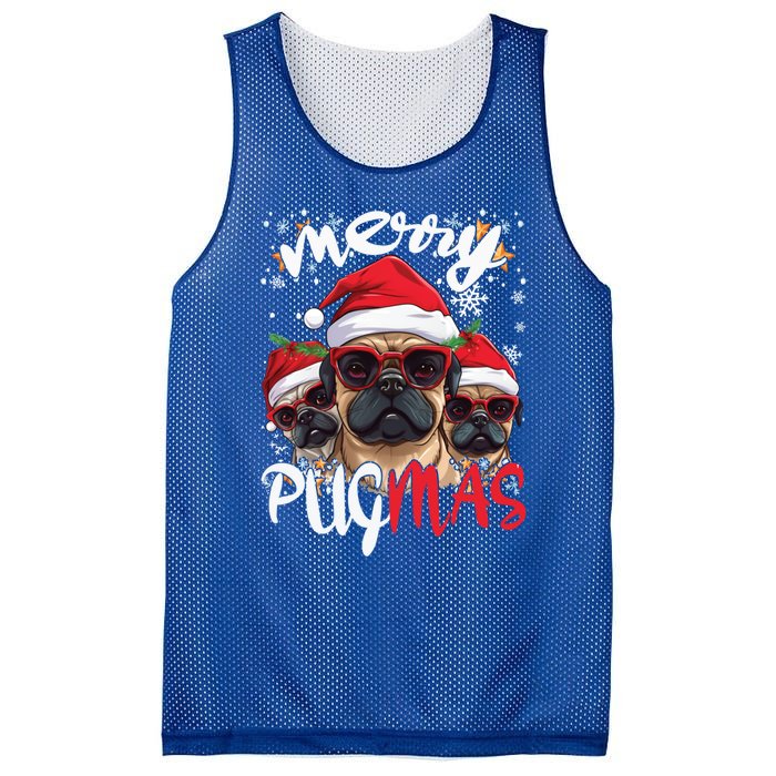 Funny Santa Reindeer Elf Pug Christmas Merry Pugmas Meaningful Gift Mesh Reversible Basketball Jersey Tank