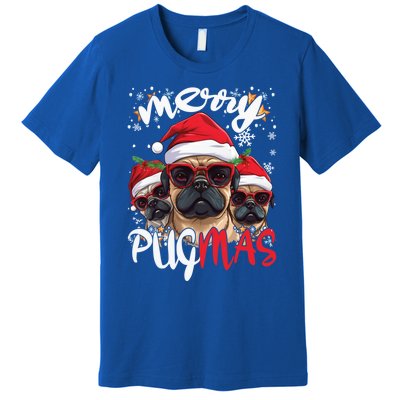 Funny Santa Reindeer Elf Pug Christmas Merry Pugmas Meaningful Gift Premium T-Shirt