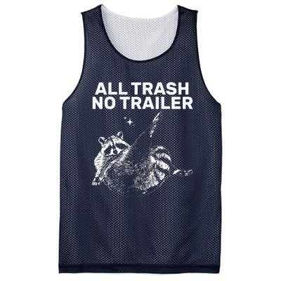 Funny Sarcastic Raccoon All Trash No Trailer Mesh Reversible Basketball Jersey Tank