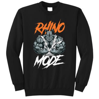 Funny Strong Rhino With Big Biceps Rhino Mode For Gym Lover Sweatshirt