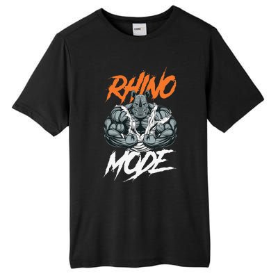 Funny Strong Rhino With Big Biceps Rhino Mode For Gym Lover Tall Fusion ChromaSoft Performance T-Shirt