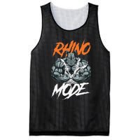 Funny Strong Rhino With Big Biceps Rhino Mode For Gym Lover Mesh Reversible Basketball Jersey Tank