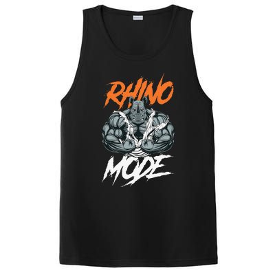 Funny Strong Rhino With Big Biceps Rhino Mode For Gym Lover PosiCharge Competitor Tank