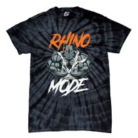 Funny Strong Rhino With Big Biceps Rhino Mode For Gym Lover Tie-Dye T-Shirt