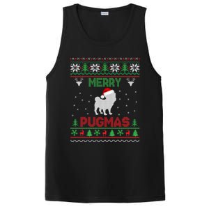 Funny Santa Reindeer Pug Xmas Ugly Christmas Merry Pugmas Gift PosiCharge Competitor Tank